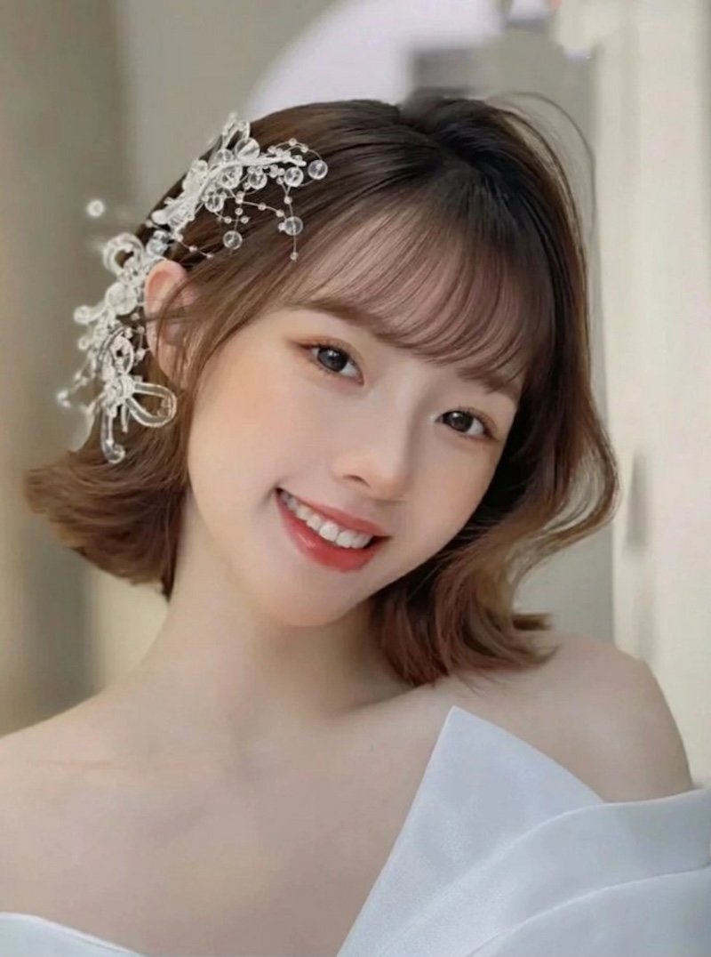 10+ Kiểu tóc cho cô dâu tóc ngắn đẹp - 44 10+ Kiểu tóc cho cô dâu tóc ngắn đẹp - 43